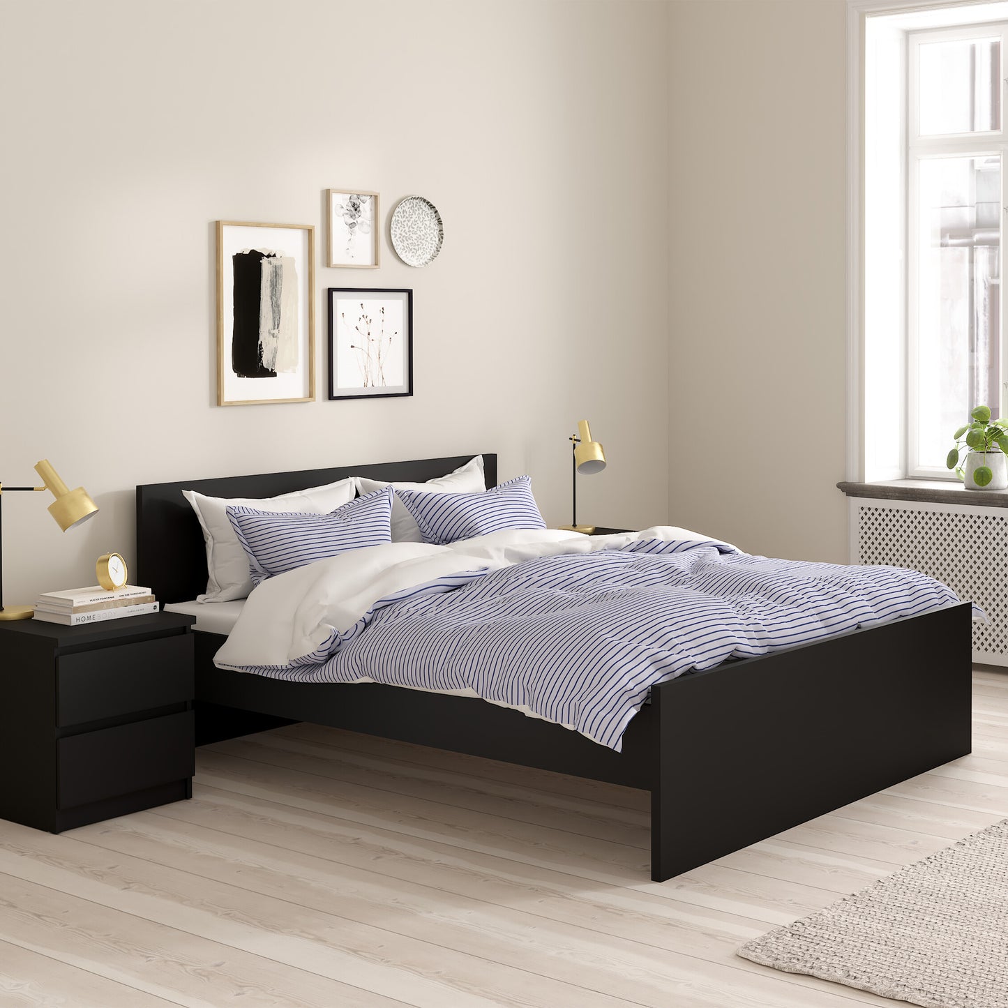 naia double bed 4ft6 (140 x 190) in black matt