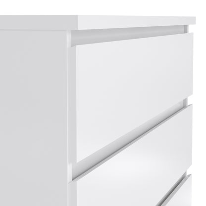 naia chest of 5 drawers in white high gloss