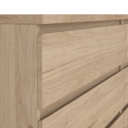 naia wide chest of 6 drawers (3+3) in jackson hickory oak