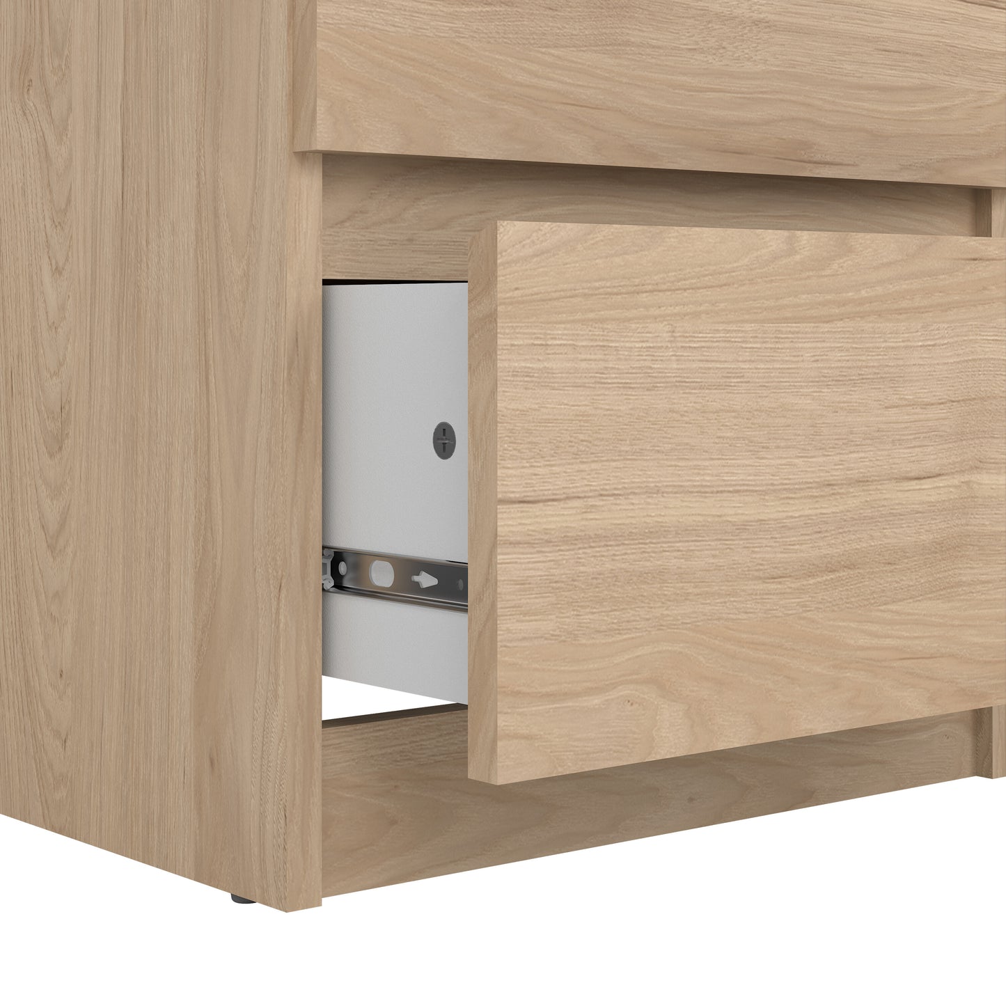 naia narrow chest of 5 drawers in jackson hickory oak