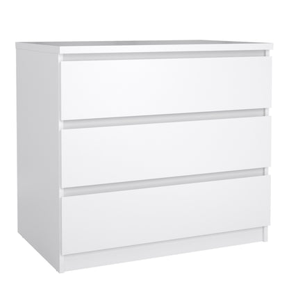 naia chest of 3 drawers in white high gloss
