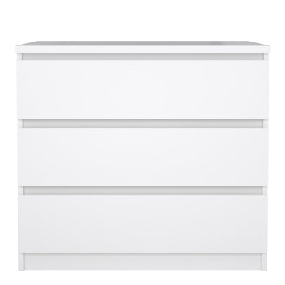 naia chest of 3 drawers in white high gloss