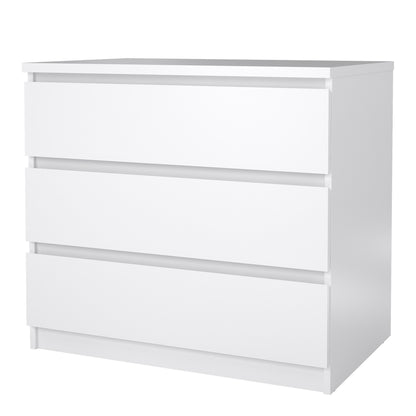naia chest of 3 drawers in white high gloss