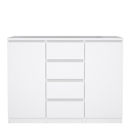 naia sideboard - 4 drawers 2 doors in white high gloss