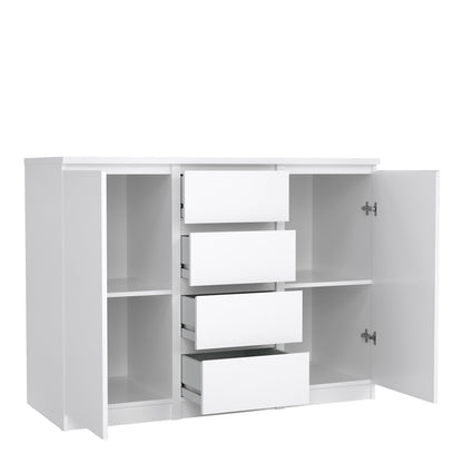 naia sideboard - 4 drawers 2 doors in white high gloss
