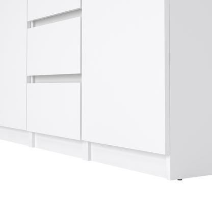 naia sideboard - 4 drawers 2 doors in white high gloss
