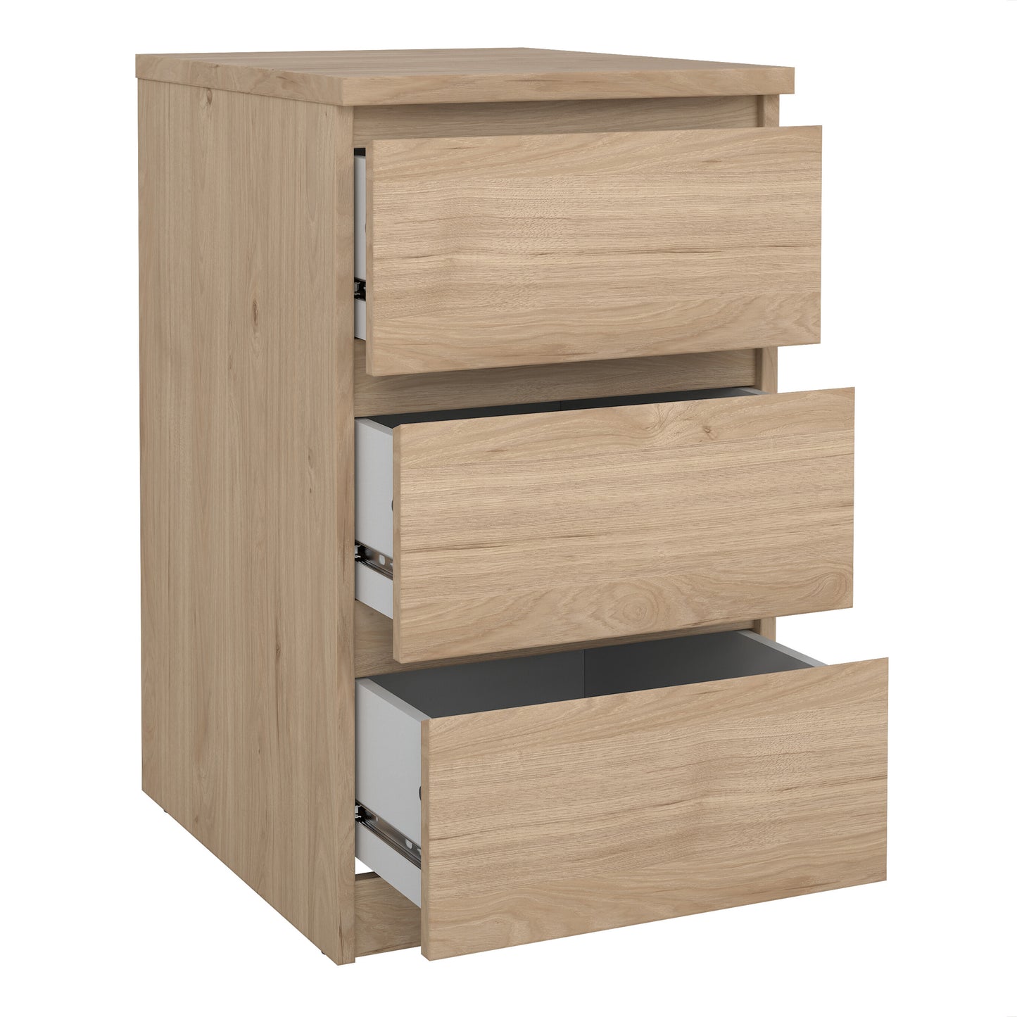naia bedside 3 drawers in jackson hickory oak