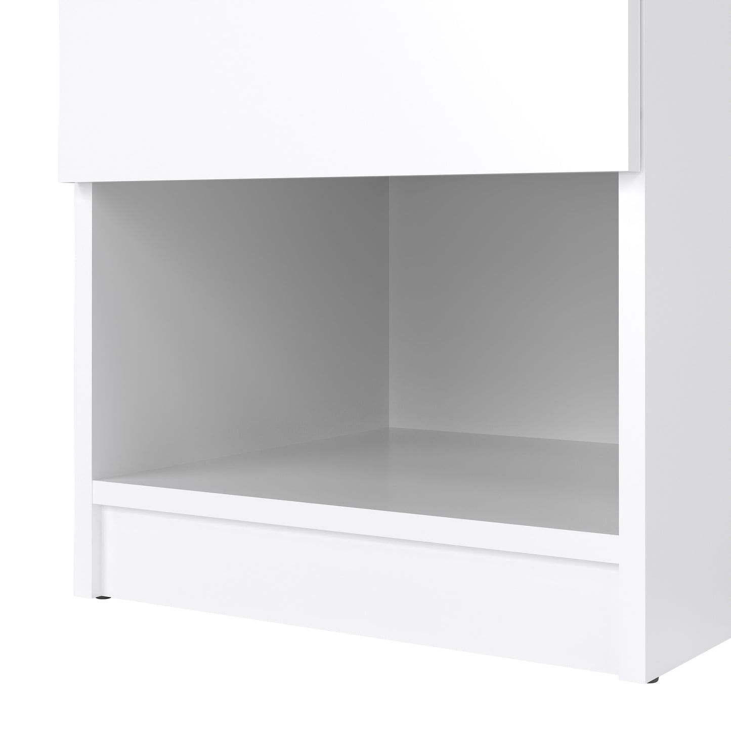 naia bedside 1 drawer 1 shelf in white high gloss