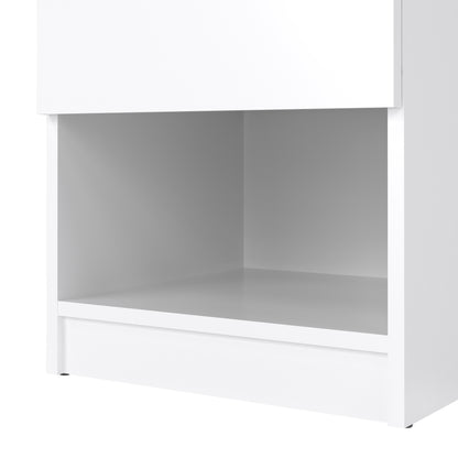 naia bedside 1 drawer 1 shelf in white high gloss