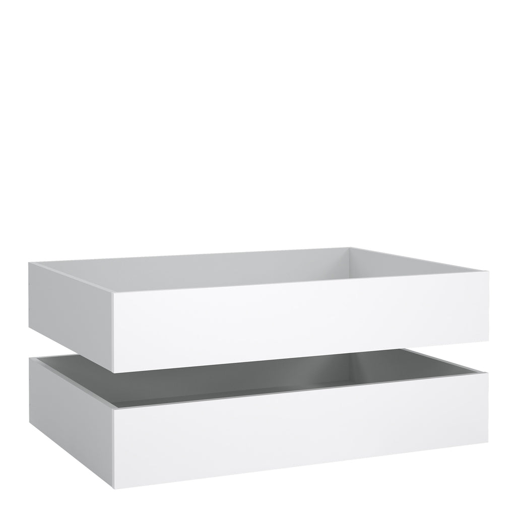 Naia set of 2 underbed drawers (for single or double beds) in white high gloss