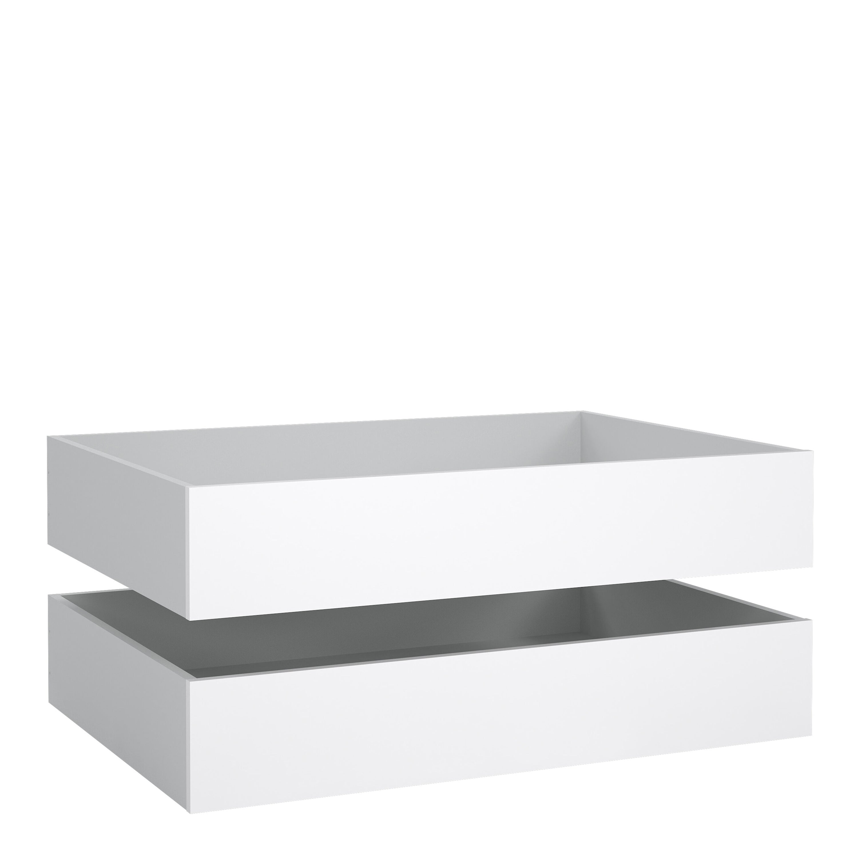 Naia set of 2 underbed drawers (for single or double beds) in white high gloss