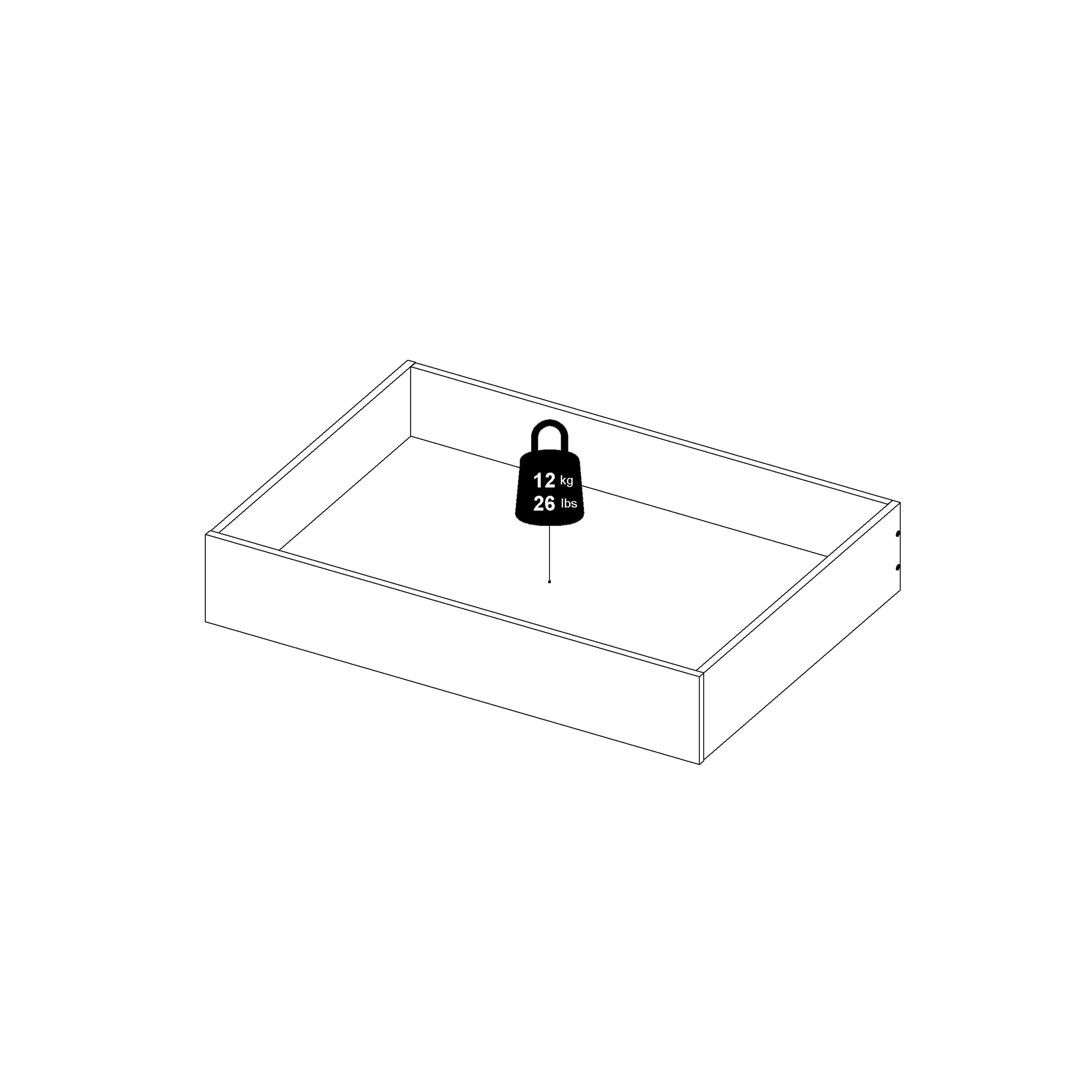 Naia set of 2 underbed drawers (for single or double beds) in white high gloss