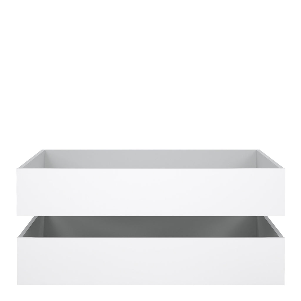 Naia set of 2 underbed drawers (for single or double beds) in white high gloss