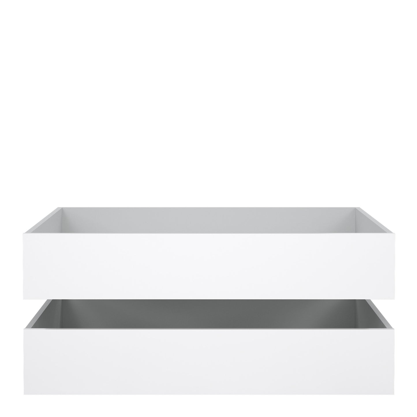 naia set of 2 underbed drawers (for single or double beds) in white high gloss