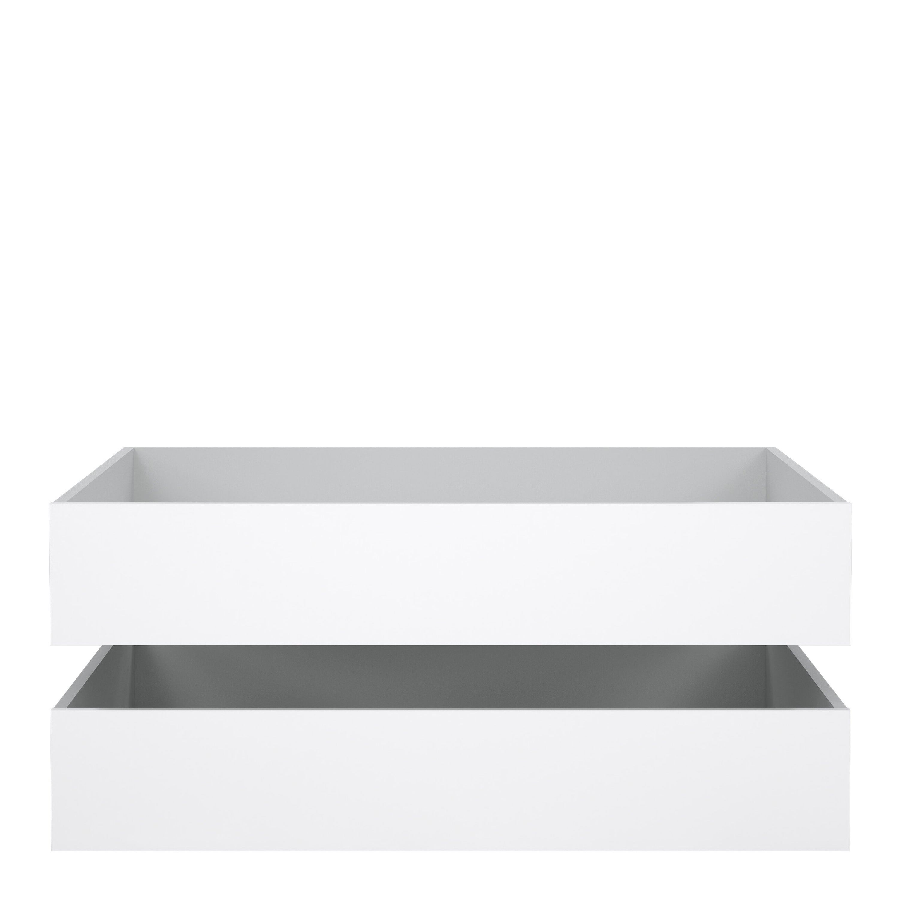 Naia set of 2 underbed drawers (for single or double beds) in white high gloss