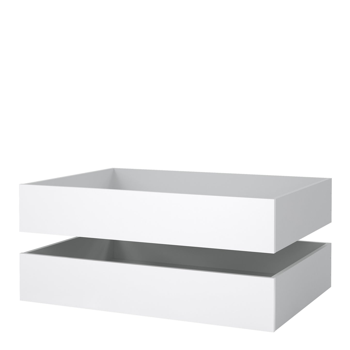 naia set of 2 underbed drawers (for single or double beds) in white high gloss