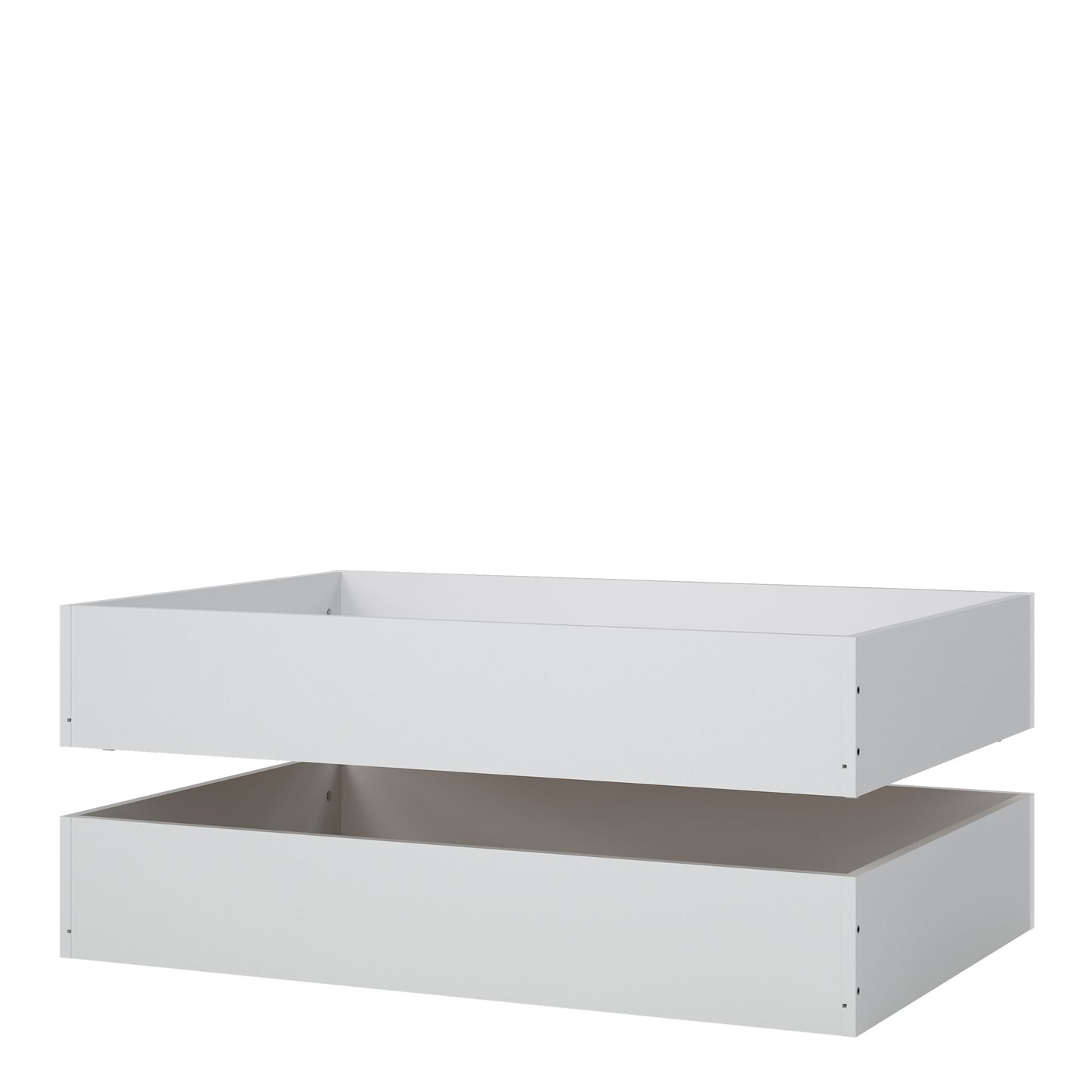 naia set of 2 underbed drawers (for single or double beds) in white high gloss