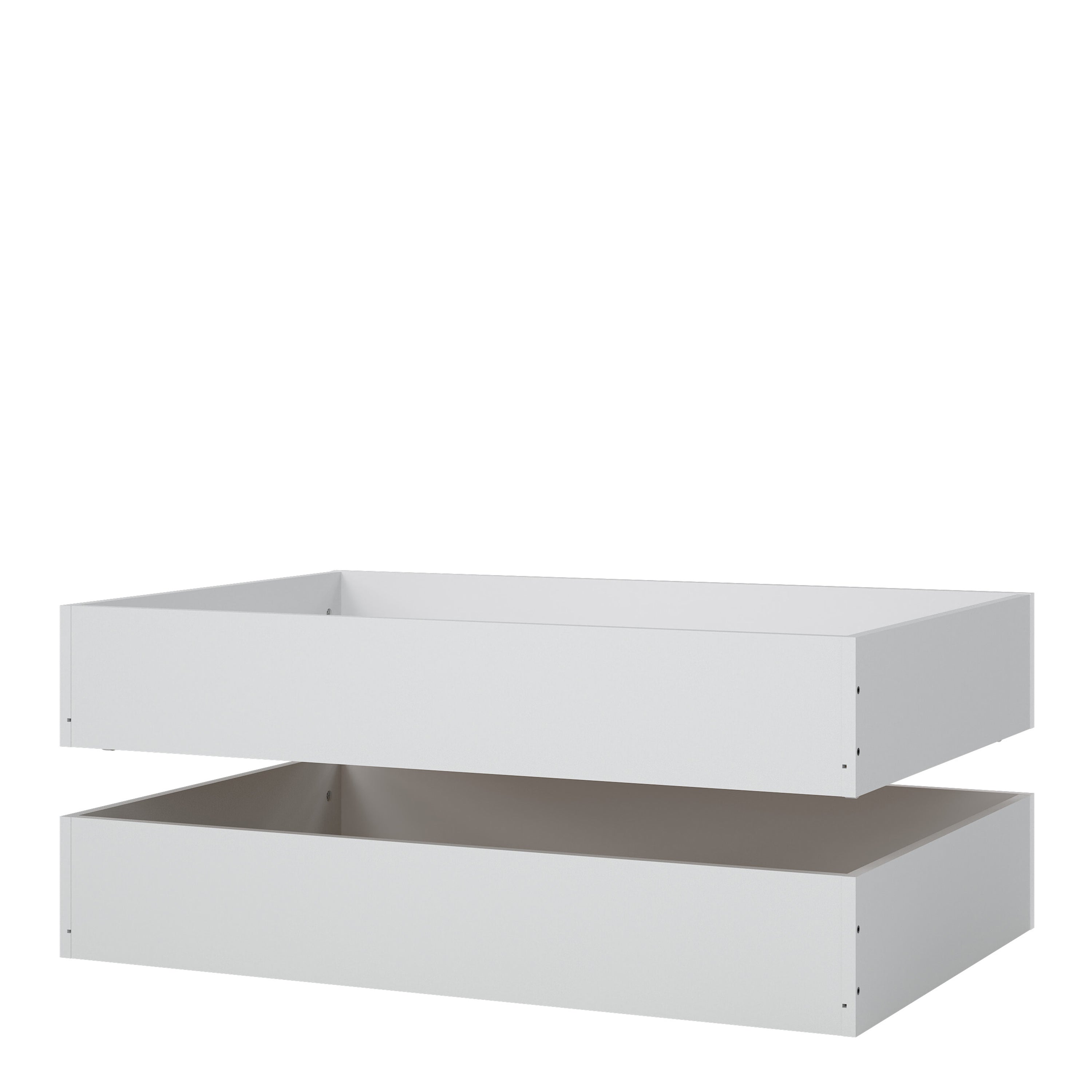 Naia set of 2 underbed drawers (for single or double beds) in white high gloss