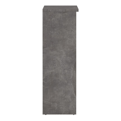 naia shoe cabinet with 2 flip down doors 1 door and 1 drawer in concrete and white high gloss