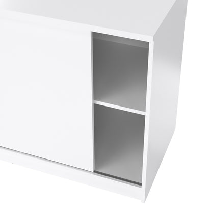 naia storage unit with 1 sliding door and 3 drawers in white high gloss