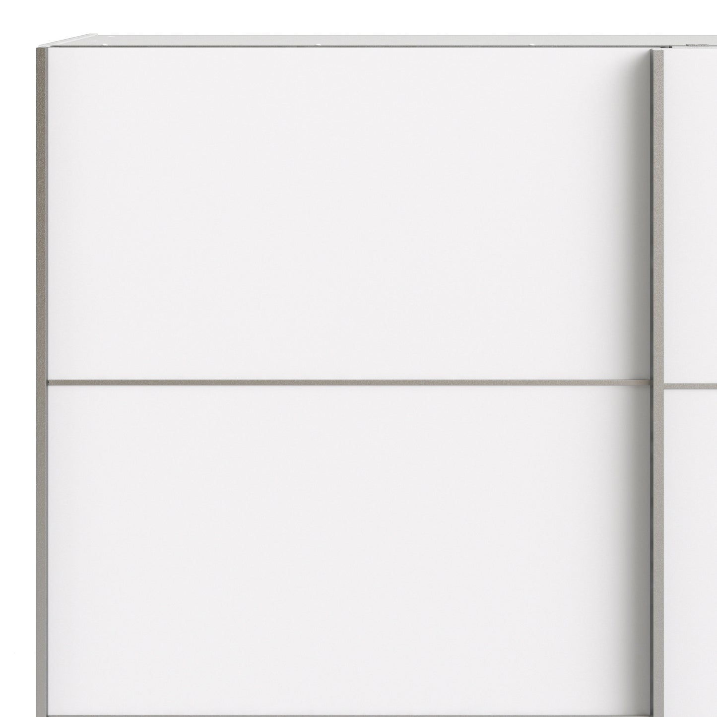 verona sliding wardrobe 180cm in white with white doors with 5 shelves