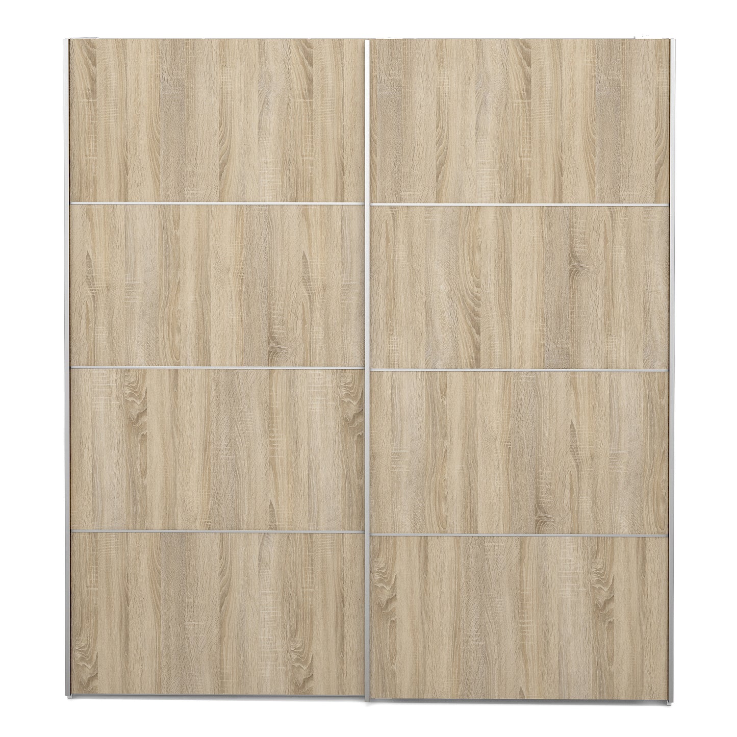 verona sliding wardrobe 180cm in white with oak doors with 5 shelves