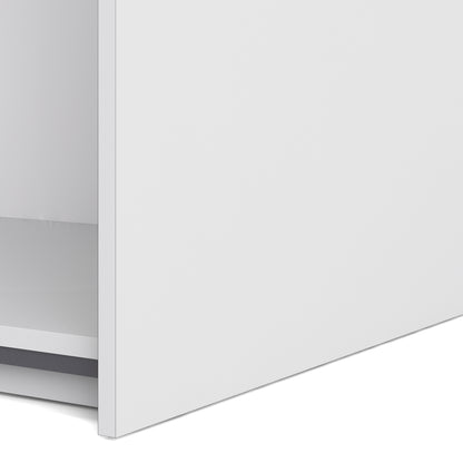 verona sliding wardrobe 180cm in white with white and mirror doors with 5 shelves