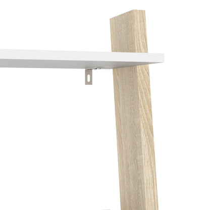 oslo leaning bookcase 1 drawer in white and oak
