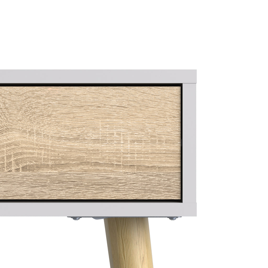 Oslo console table 1 drawer 1 shelf in white and oak