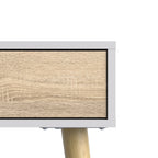 Oslo console table 1 drawer 1 shelf in white and oak