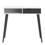 Oslo console table 1 drawer 1 shelf in white and black matt