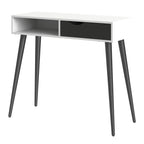 Oslo console table 1 drawer 1 shelf in white and black matt