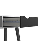 Oslo console table 1 drawer 1 shelf in white and black matt