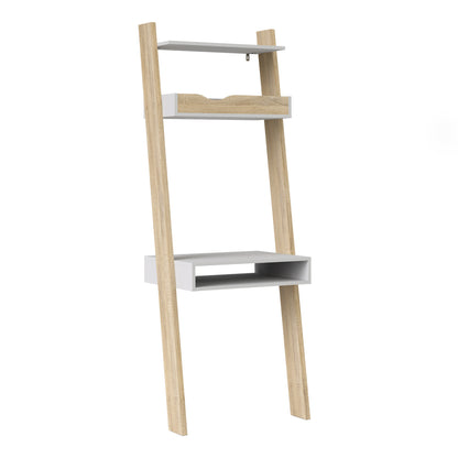 oslo leaning desk in white and oak