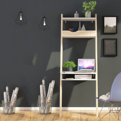 oslo leaning desk in white and oak