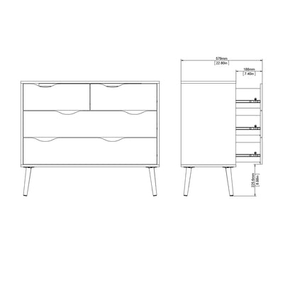 oslo chest of 4 drawers in black and oak