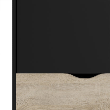 oslo wardrobe 2 doors 2 drawers in black and oak