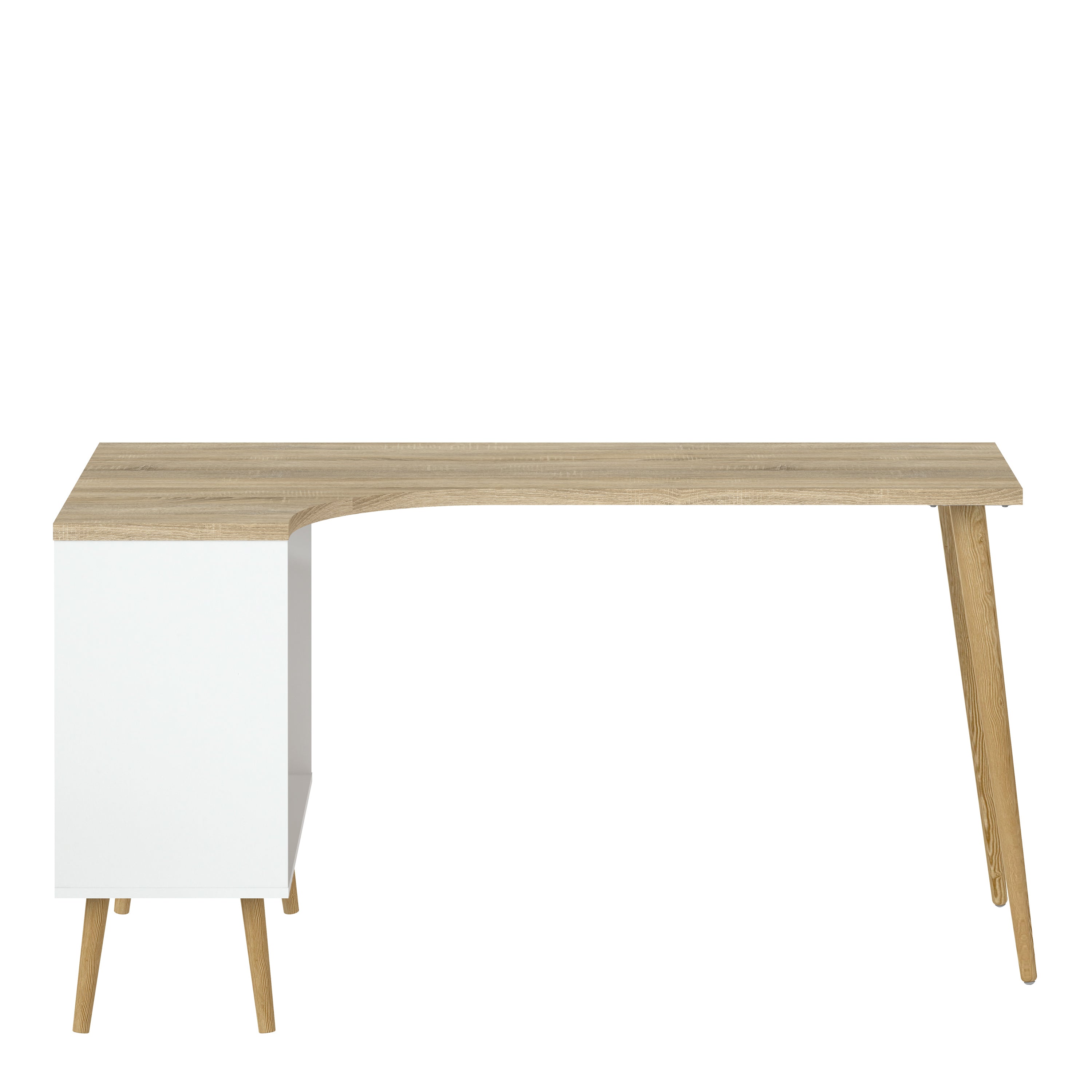 Oslo desk 2 drawer in white and oak