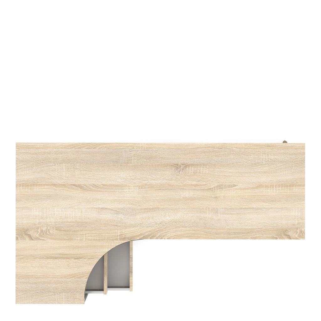 Oslo desk 2 drawer in white and oak