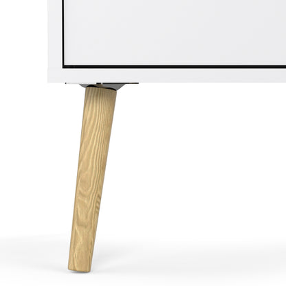 oslo chest of 5 drawers in white and oak