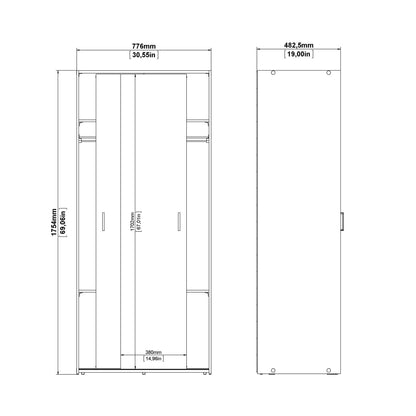 Space wardrobe with 2 sliding doors - White