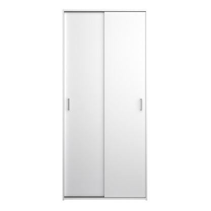 Space wardrobe with 2 sliding doors - White
