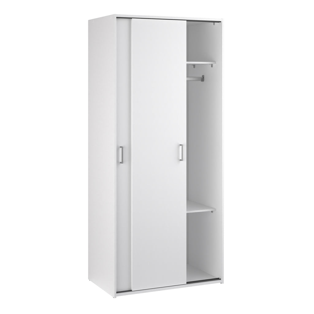 Space wardrobe with 2 sliding doors - White