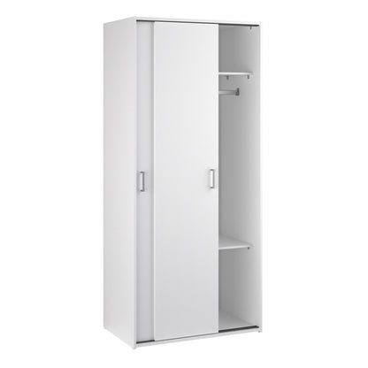 Space wardrobe with 2 sliding doors - White