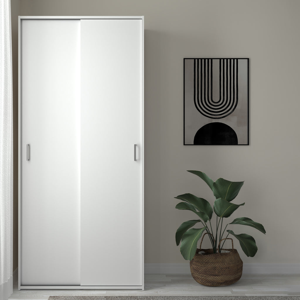 Space wardrobe with 2 sliding doors - White