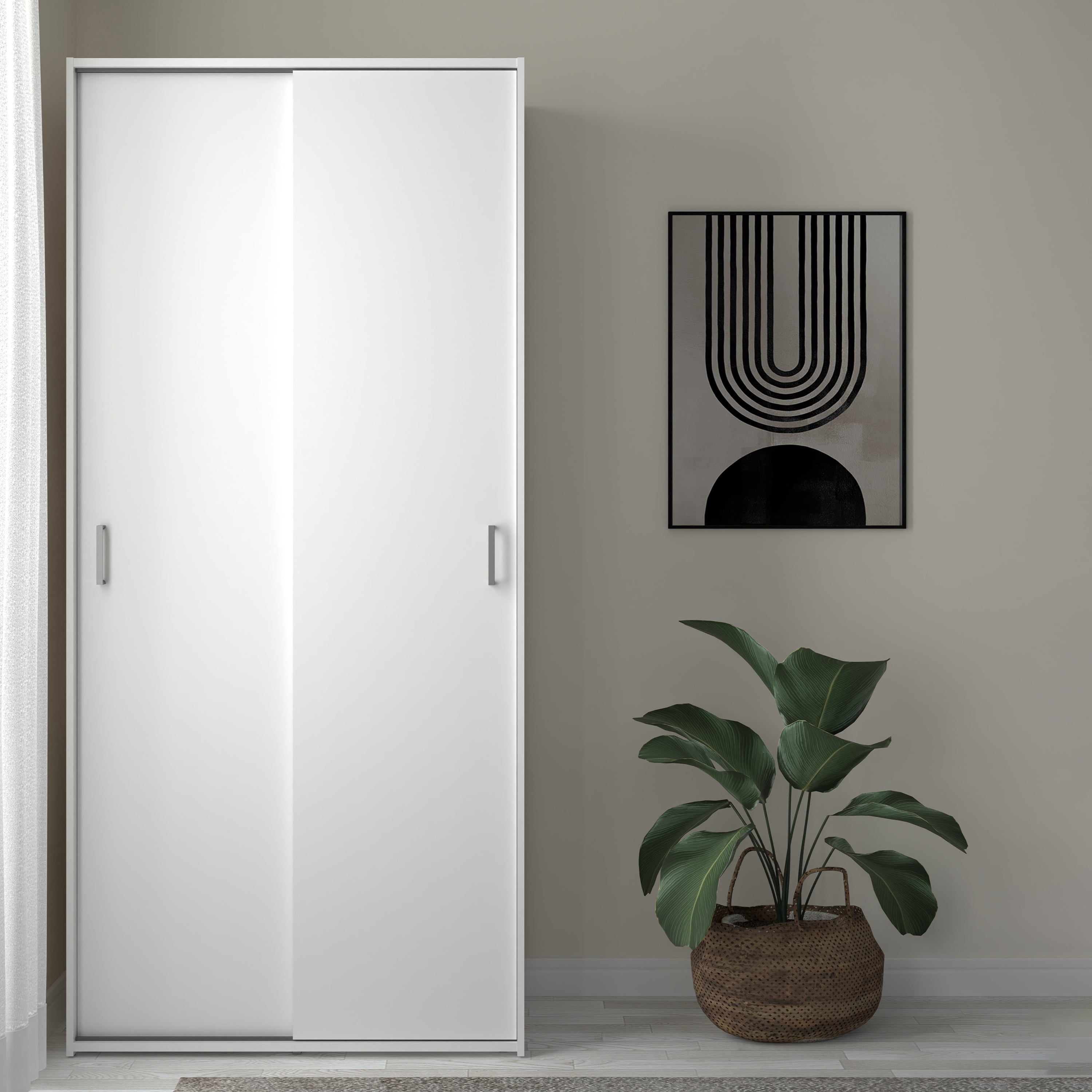 Space wardrobe with 2 sliding doors - White