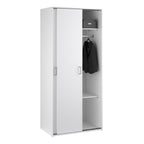 Space wardrobe with 2 sliding doors - White