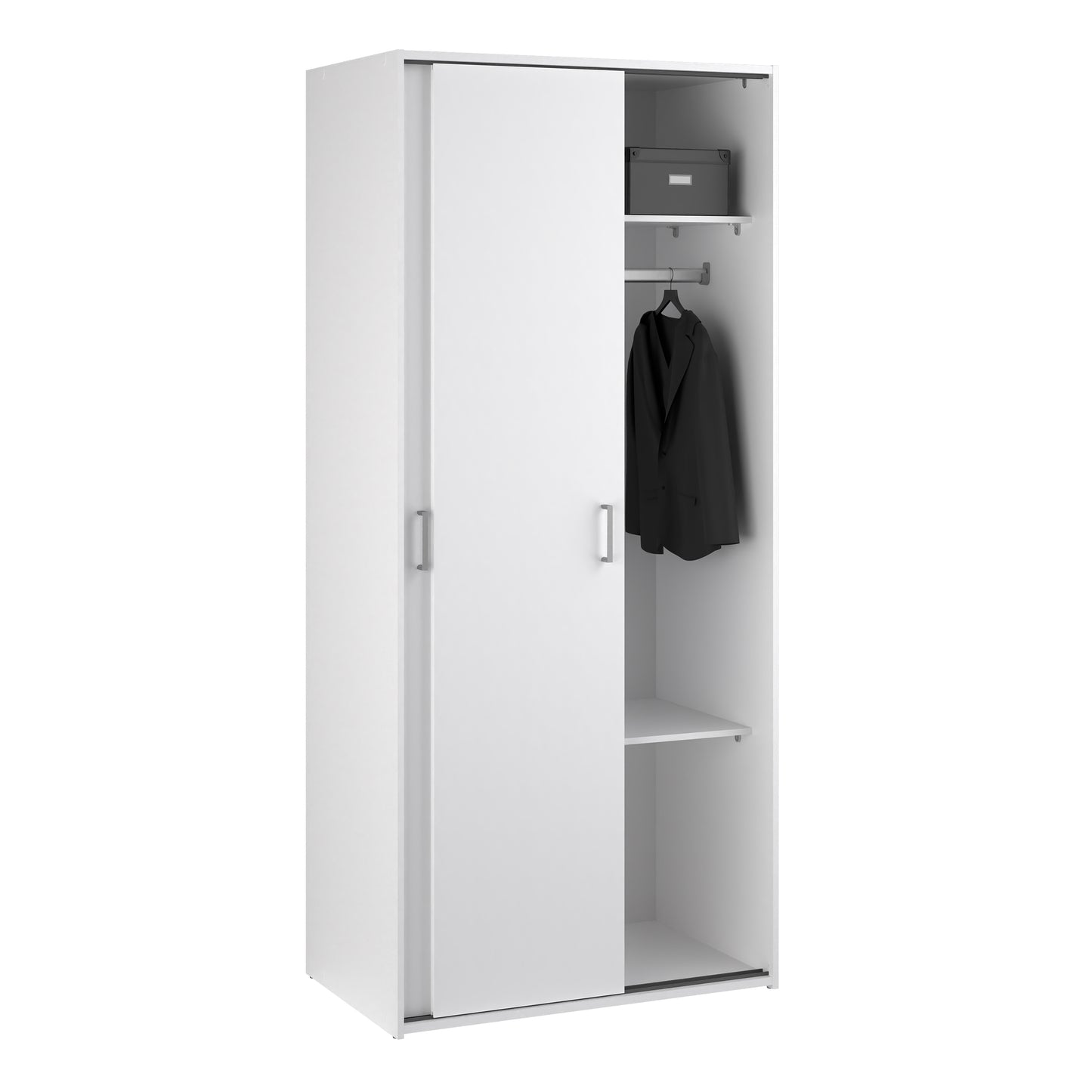 Space wardrobe with 2 sliding doors - White