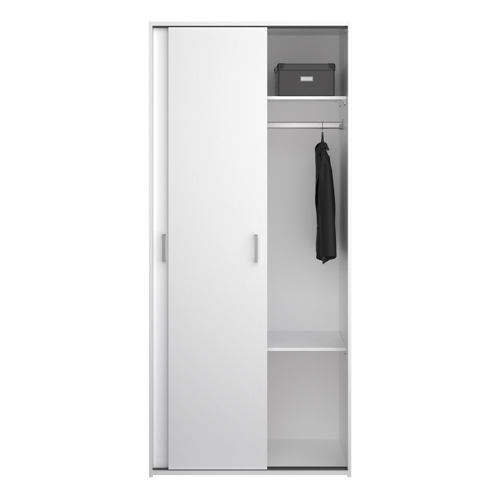 Space wardrobe with 2 sliding doors - White