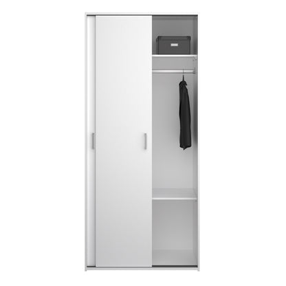 Space wardrobe with 2 sliding doors - White